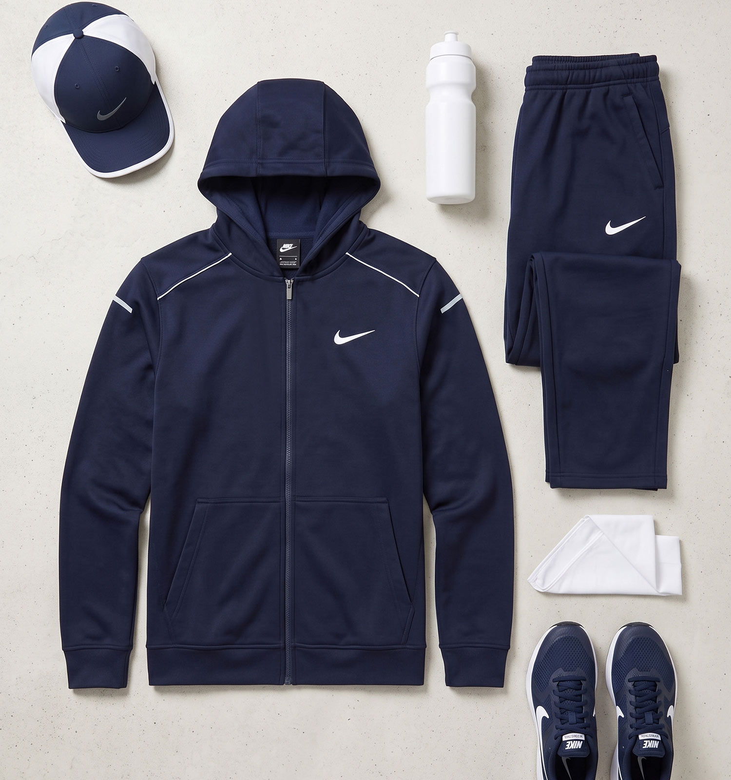 ست سویشرت شلوار مردانه نرمال طرحدار اسپان سرمه ای Nike مدل 51239