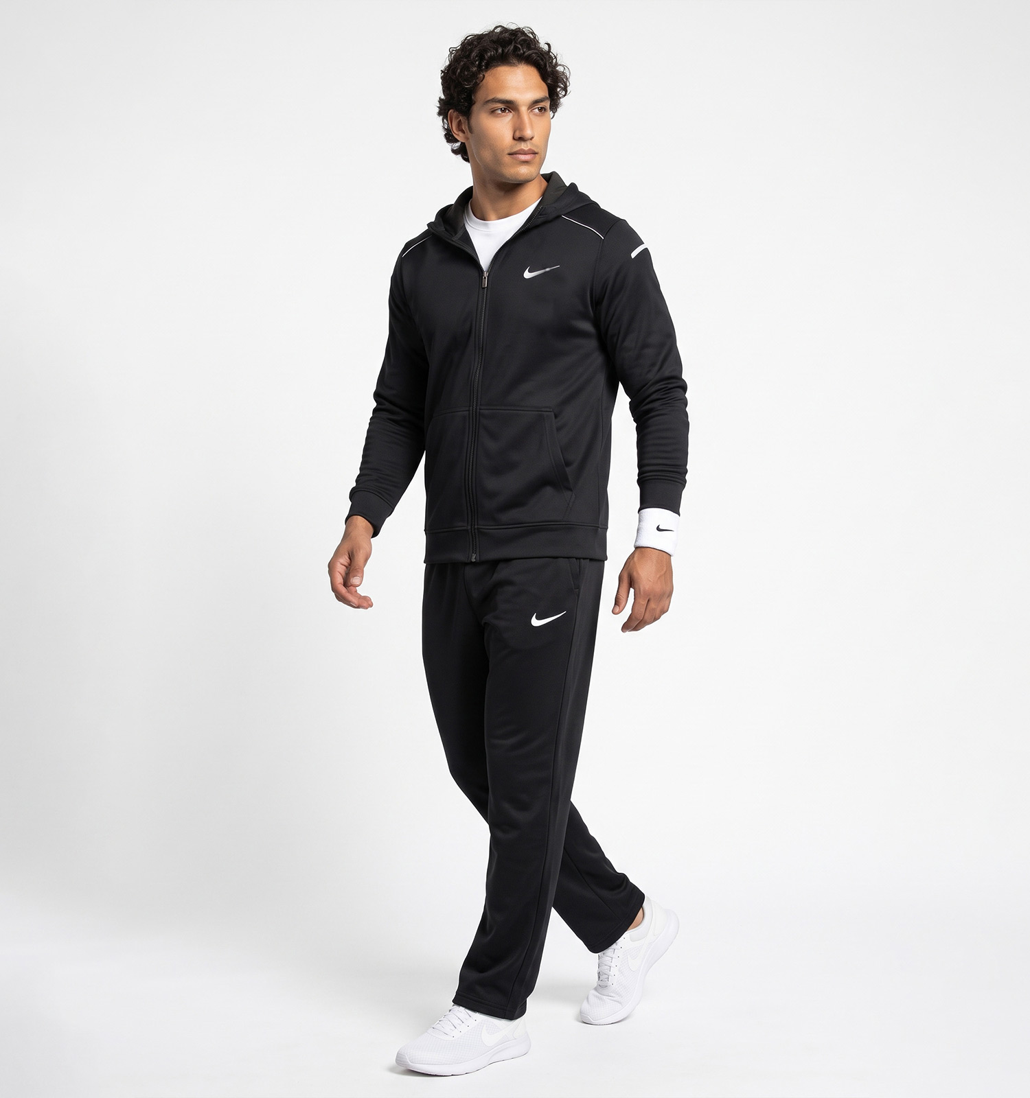 ست سویشرت شلوار مردانه نرمال طرحدار اسپان مشکی Nike مدل 51241