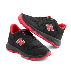 کفش مردانه اسپرت چرم مصنوعی مشکی قرمز New Balance مدل 51269