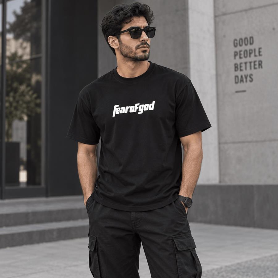 تیشرت طرح Fear of God مدل 4002
