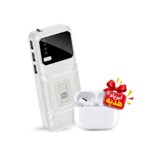 پک پاور بانک 20000 میلی آمپر Xiaomi M 10 هندزفری بلوتوثی طرح Airpods Pro مدل 51642