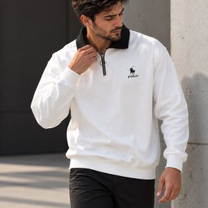 سویشرت نیم زیپ مدل POLO یقه مشکی کد6608