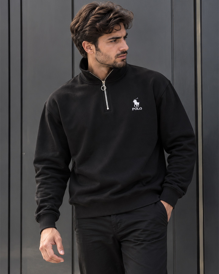 سویشرت مردانه نیم زیپ مدل POLO کد6605