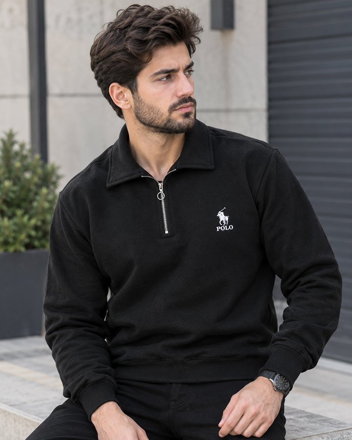 سویشرت مردانه نیم زیپ مدل POLO کد6605