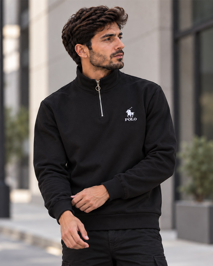 سویشرت مردانه نیم زیپ مدل POLO کد6605