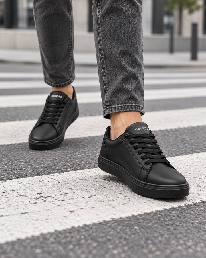 کفش مردانه مدل Bershka تمام مشکی کد6610