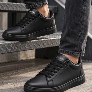 کفش مردانه مدل Bershka تمام مشکی کد6610