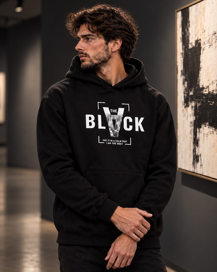 هودی مردانه مدل BLACK مدل THE کد6633