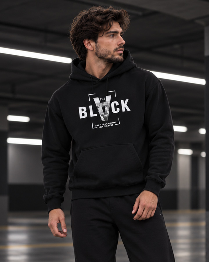 هودی مردانه مدل BLACK مدل THE کد6633