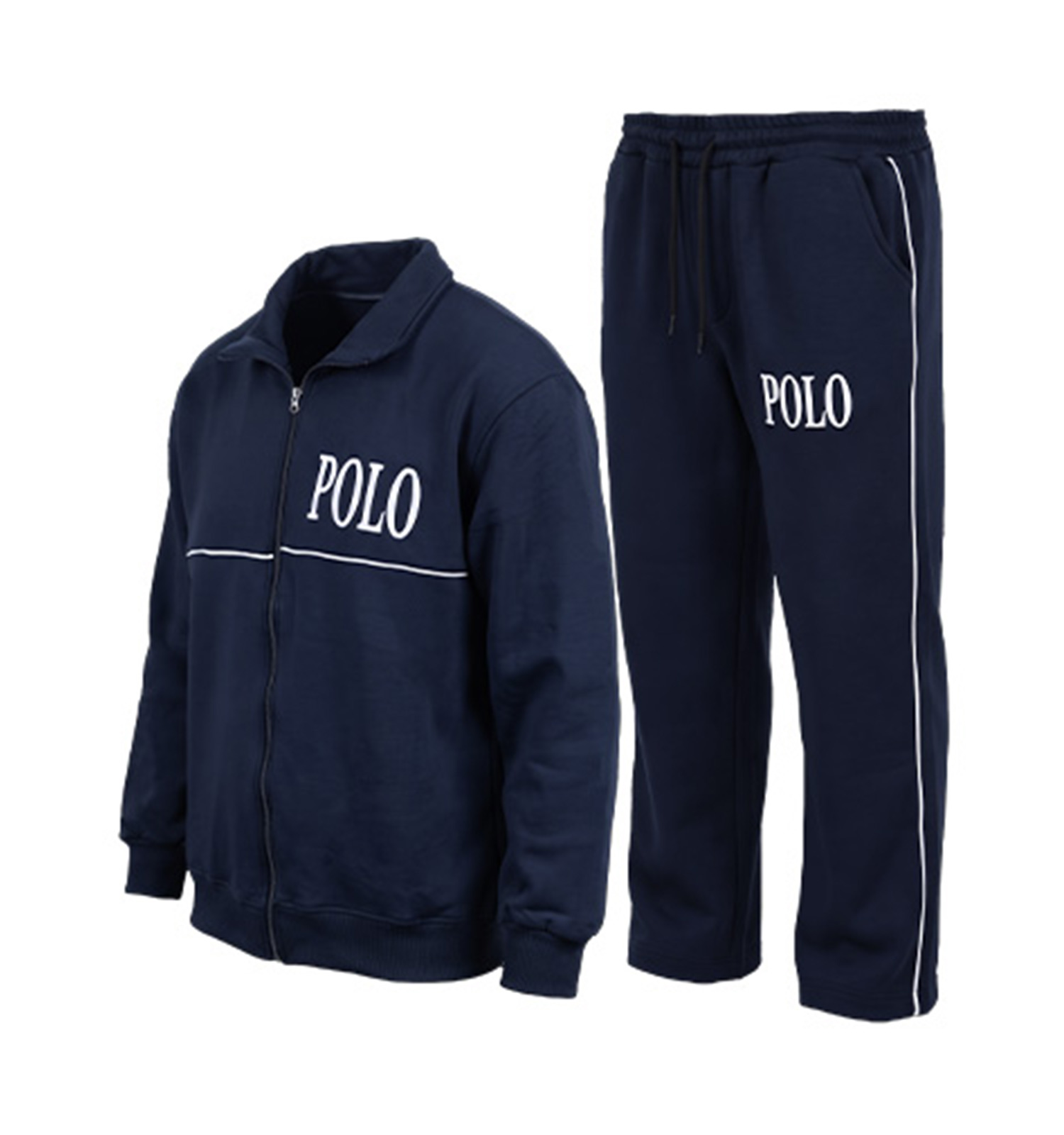 ست سویشرت شلوار مردانه باکسی طرحدار اسپان سرمه ای Polo مدل 51631