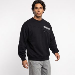بلوز یقه گرد مردانه نرمال طرحدار دورس سه نخ پنبه مشکی Balenciaga مدل 51525