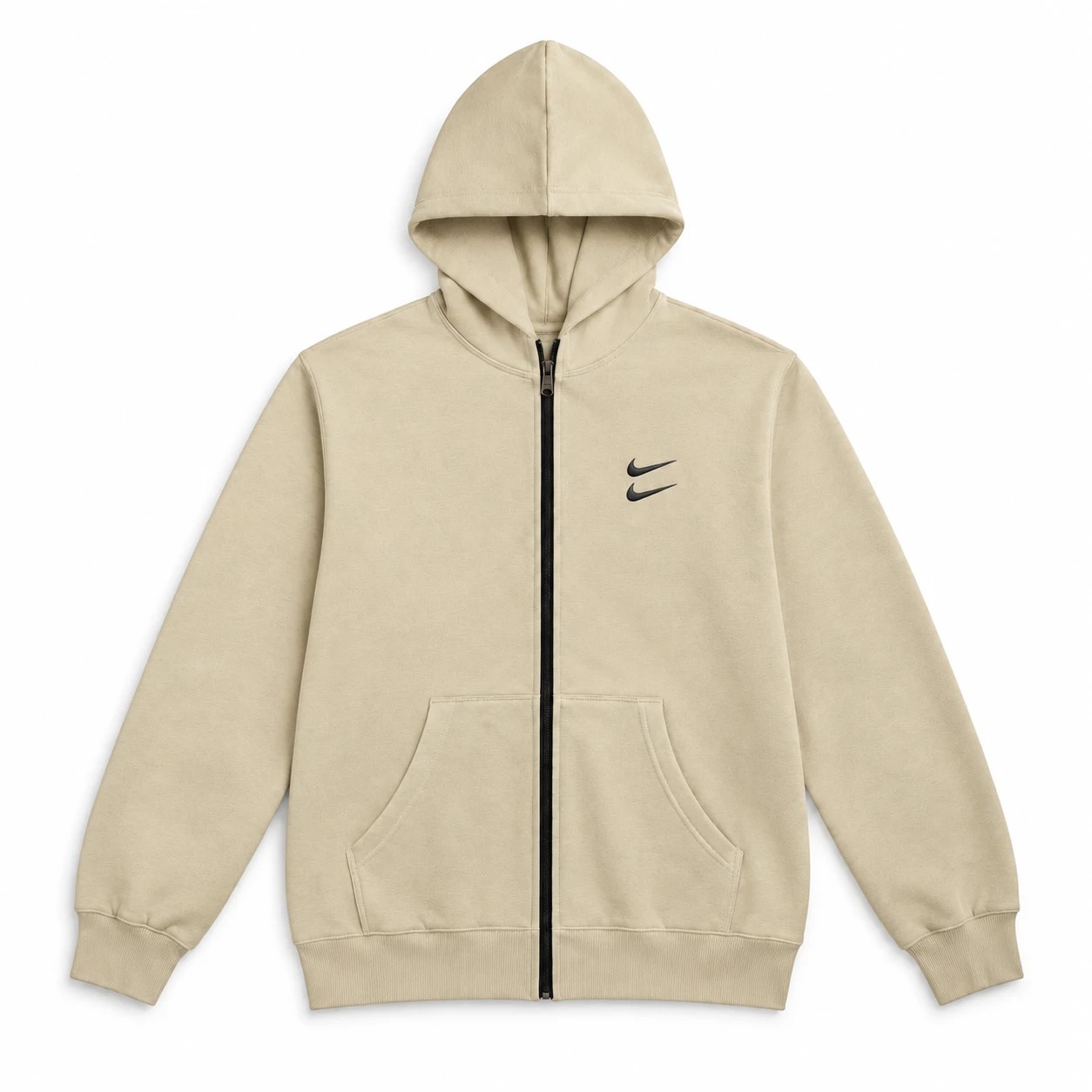 سویشرت دورس کلاهدار مردانه نایکی مدل Double Nike کرم