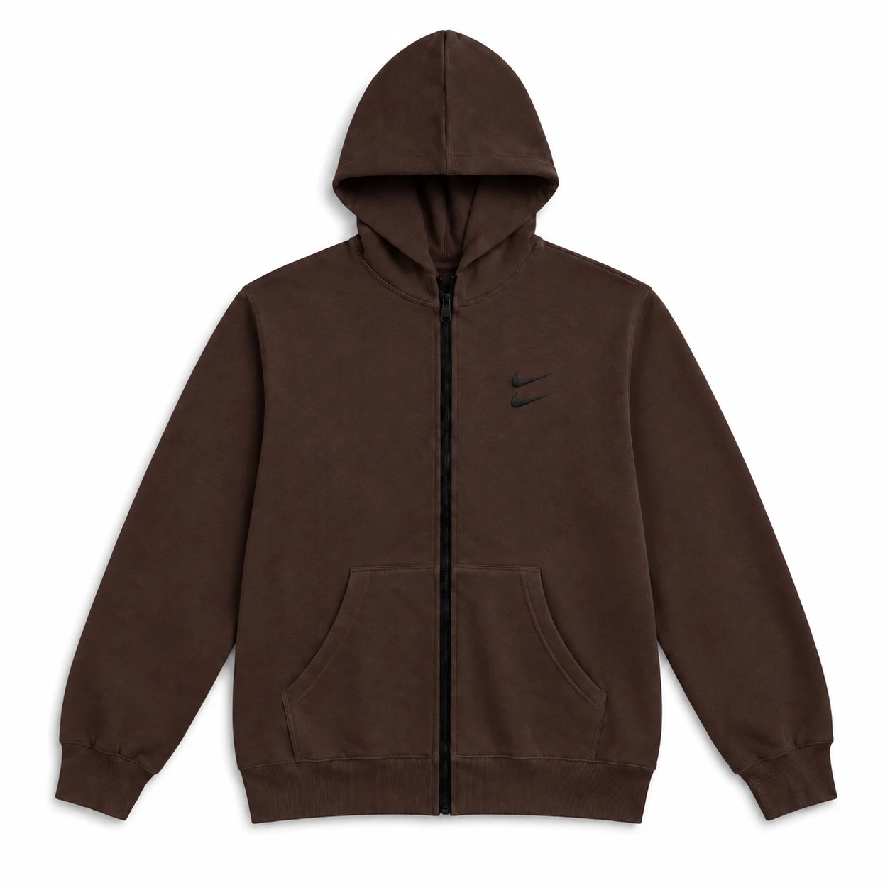 سویشرت دورس کلاهدار مردانه نایکی مدل Double Nike قهوه ای