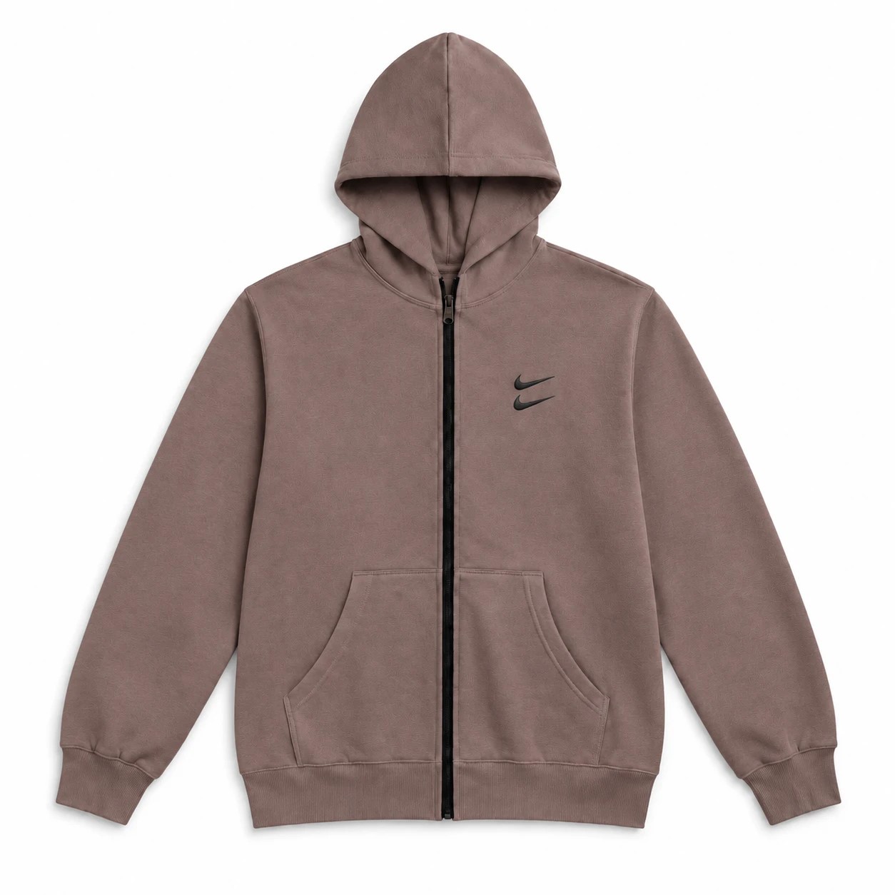 سویشرت دورس کلاهدار مردانه نایکی مدل Double Nike خاکی