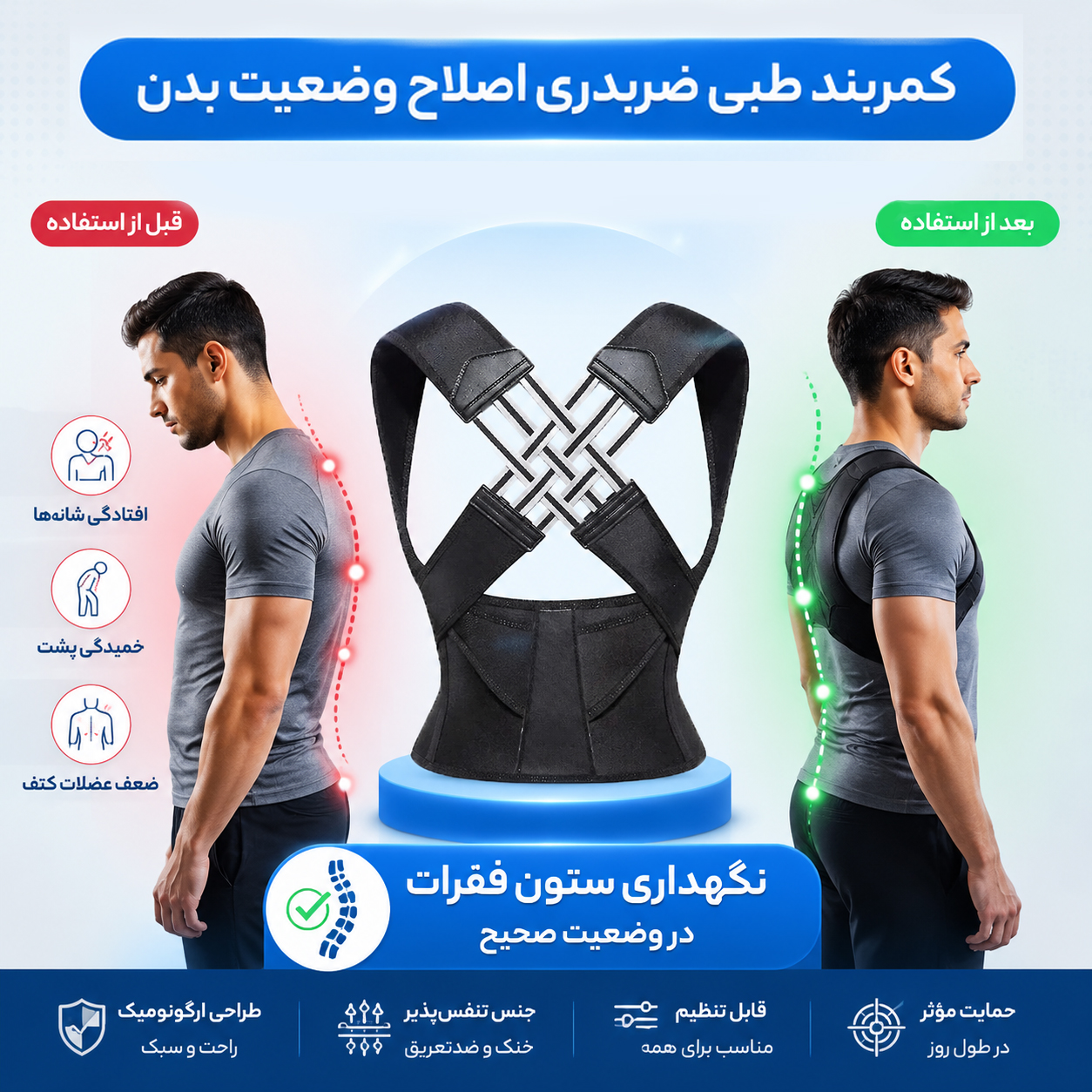 پکیج قوزبند طبی ضربدری زانوبند طبی تک عددی مدل K sport