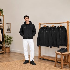 پکیج سویشرت دورس کلاهدار مردانه مدل adrian کفش ورزشی مدل rota