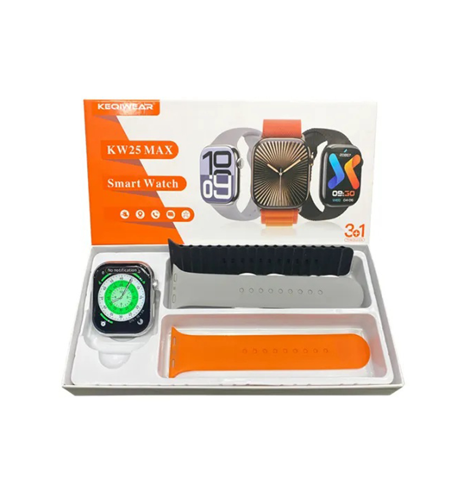 پک ساعت هوشمند kw25 max هدفون بلوتوثی p47 مدل 51715