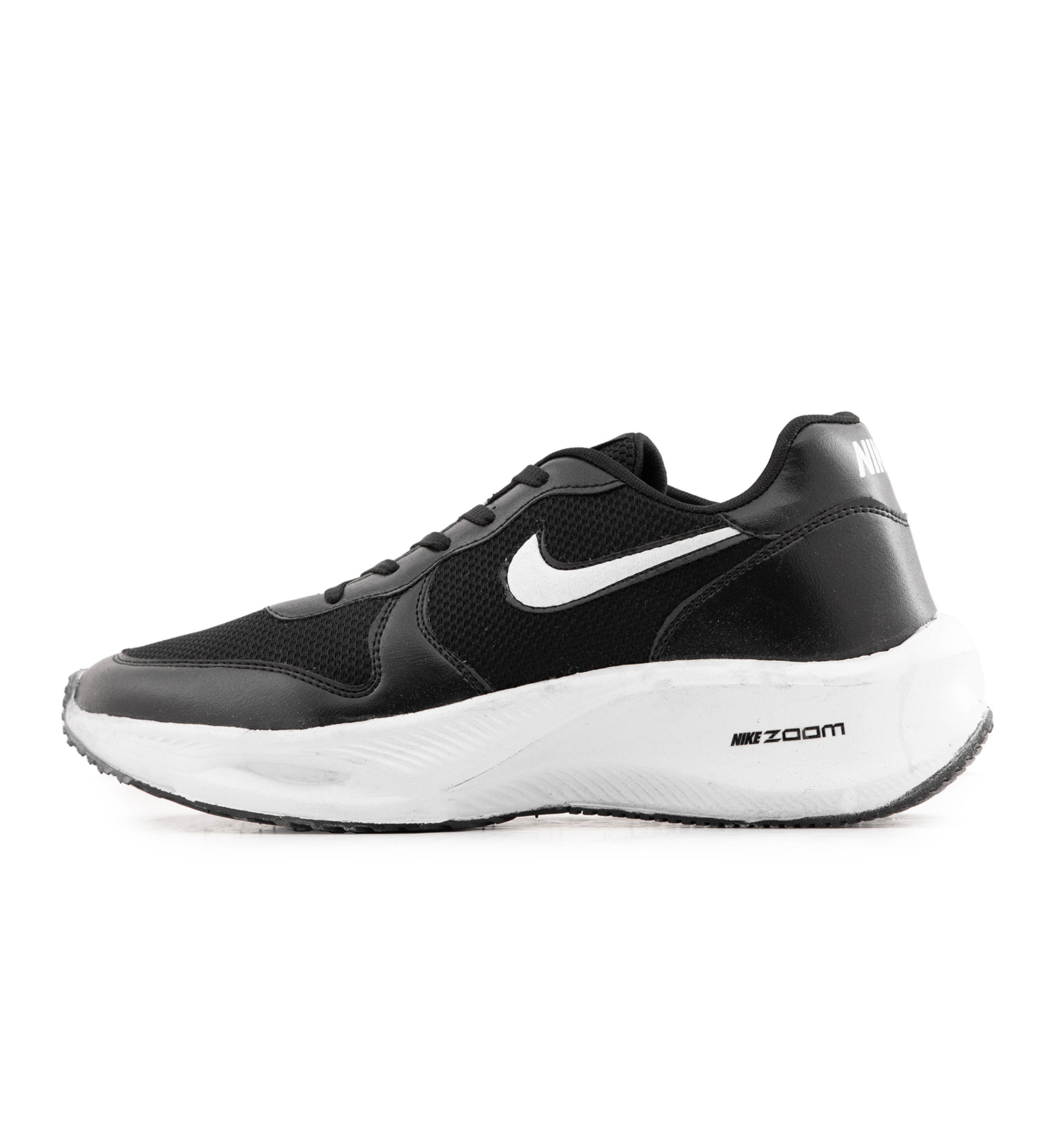 کفش مردانه اسپرت چرم مصنوعی مشکی سفید Nike مدل 51516