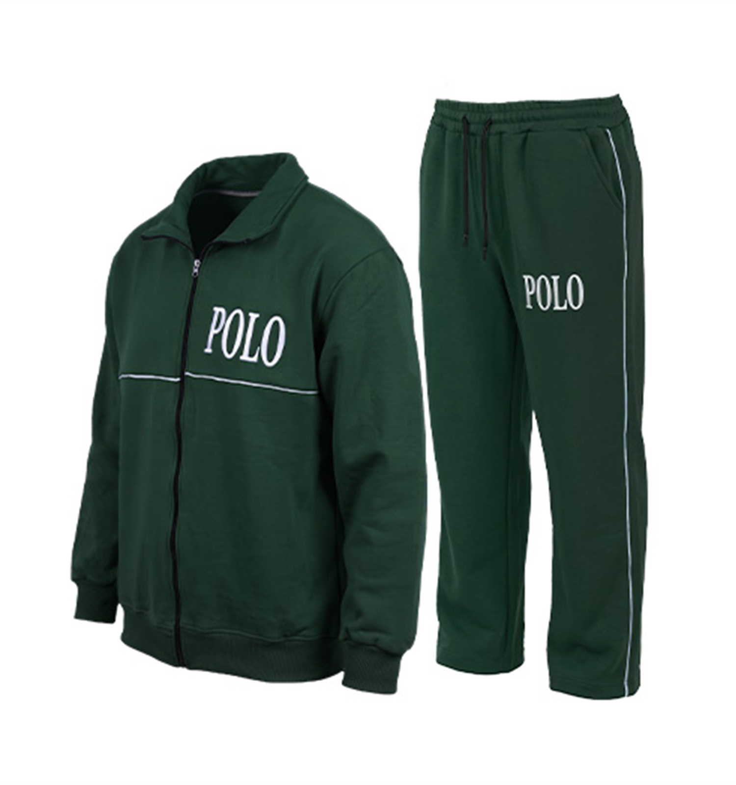 ست سویشرت شلوار مردانه باکسی طرحدار اسپان سبز Polo مدل 51495