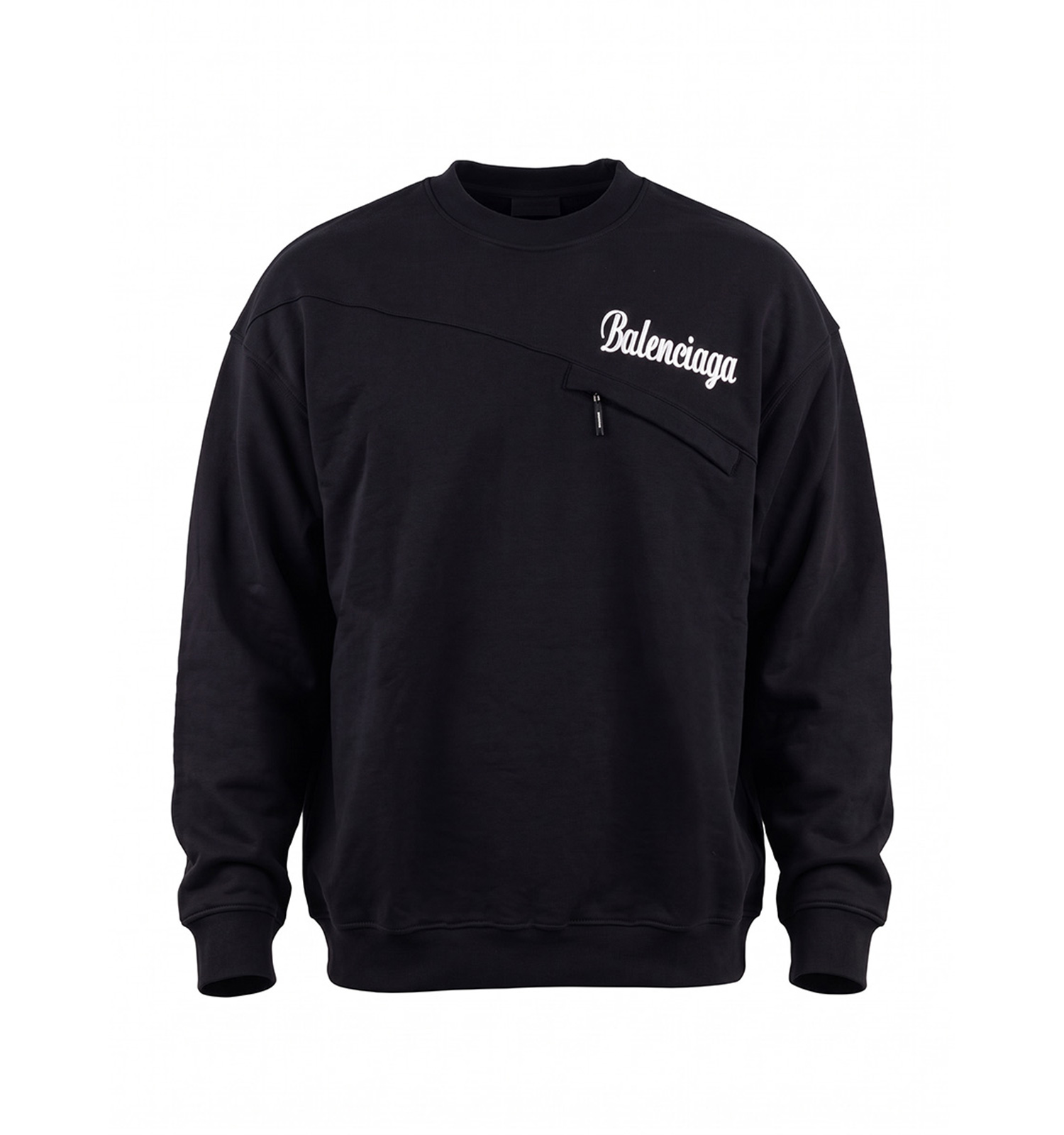 بلوز یقه گرد مردانه نرمال طرحدار دورس سه نخ پنبه مشکی Balenciaga مدل 51525