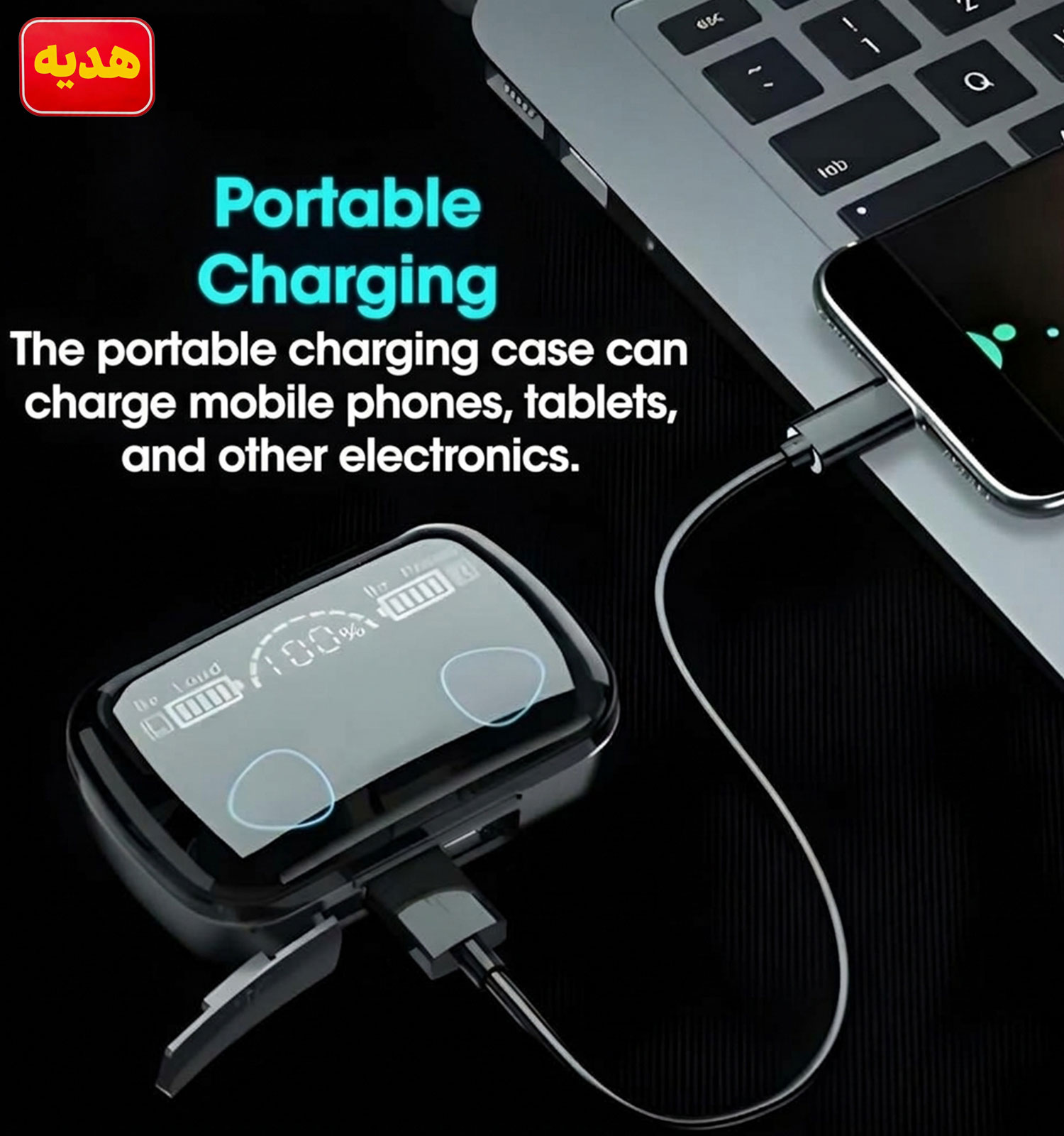 پک پاور بانک 20000 میلی آمپر xiaomi m10 چراغ قوه چند کاره ایرپاد بلوتوثی newest m10 v5 3 orig مدل 51672