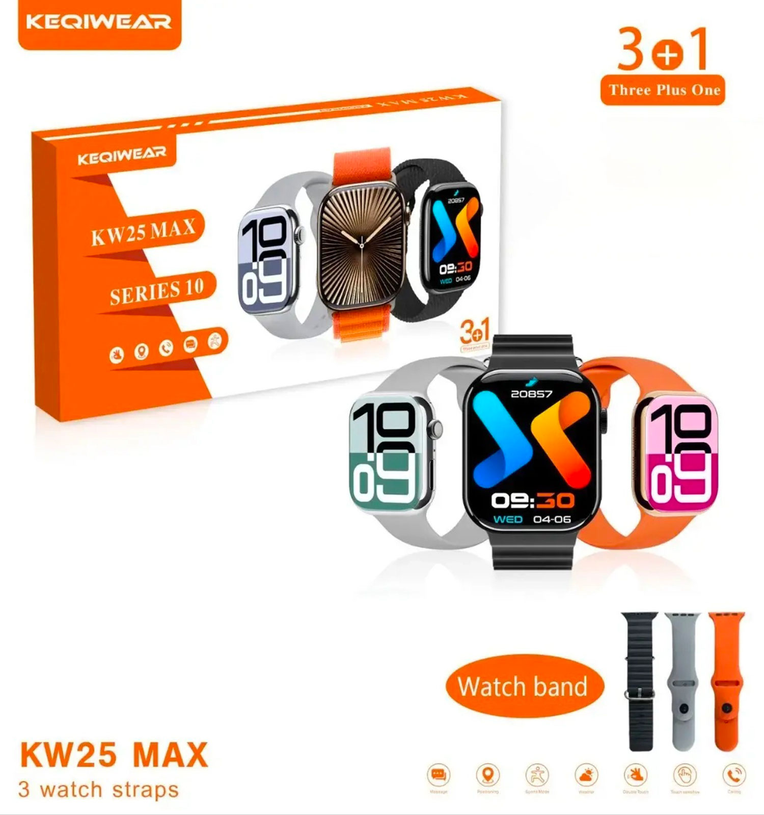 پک ساعت هوشمند kw25 max هدفون بلوتوثی p47 مدل 51715
